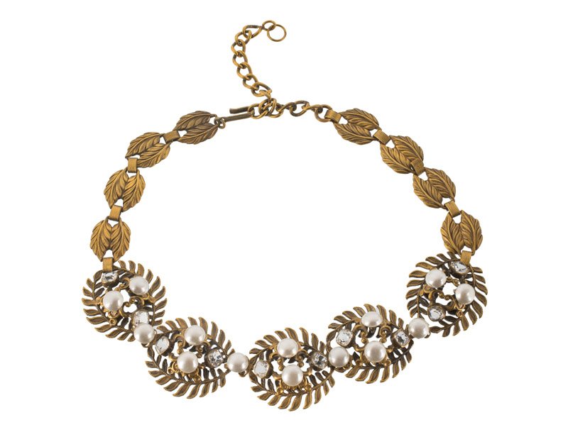 A Joseff Hollywood goldtone necklace, set with faux (1 of 1)