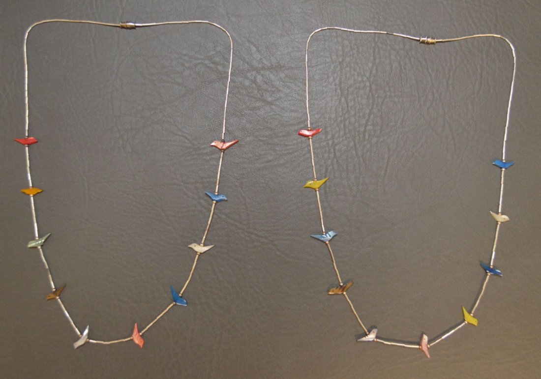 TWO SOUTHWEST SILVER AND FETISH NECKLACE (1 of 4)