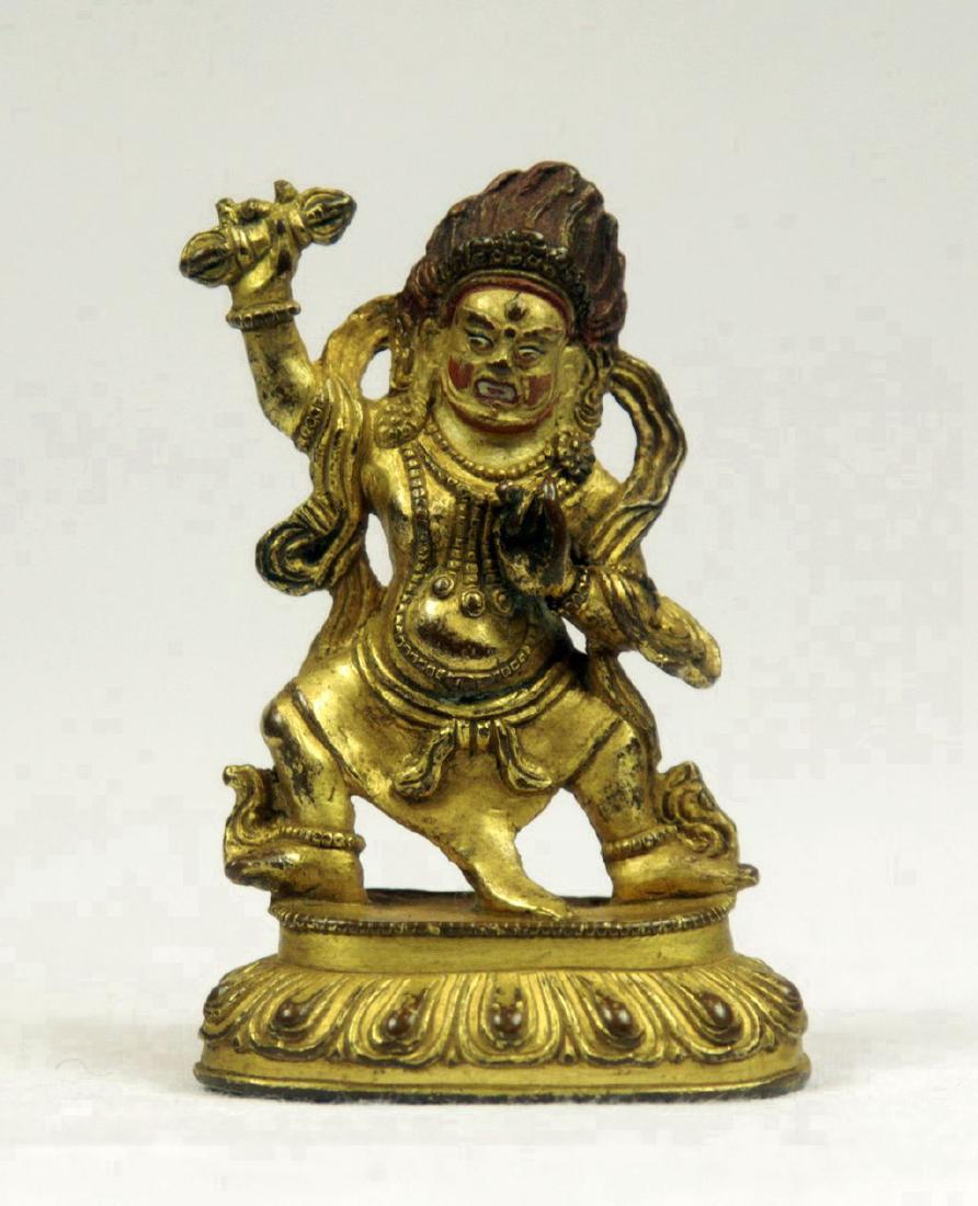 Small Sino-Tibetan Gilt Bronze Figure of Buddha (1 of 2)