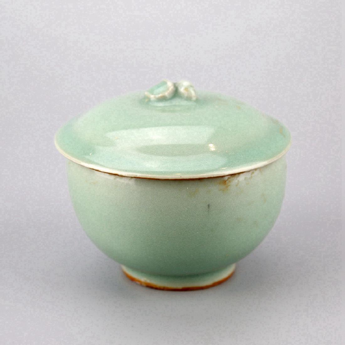 Chinese Pale Celadon Porcelain Lidded Cup (1 of 4)