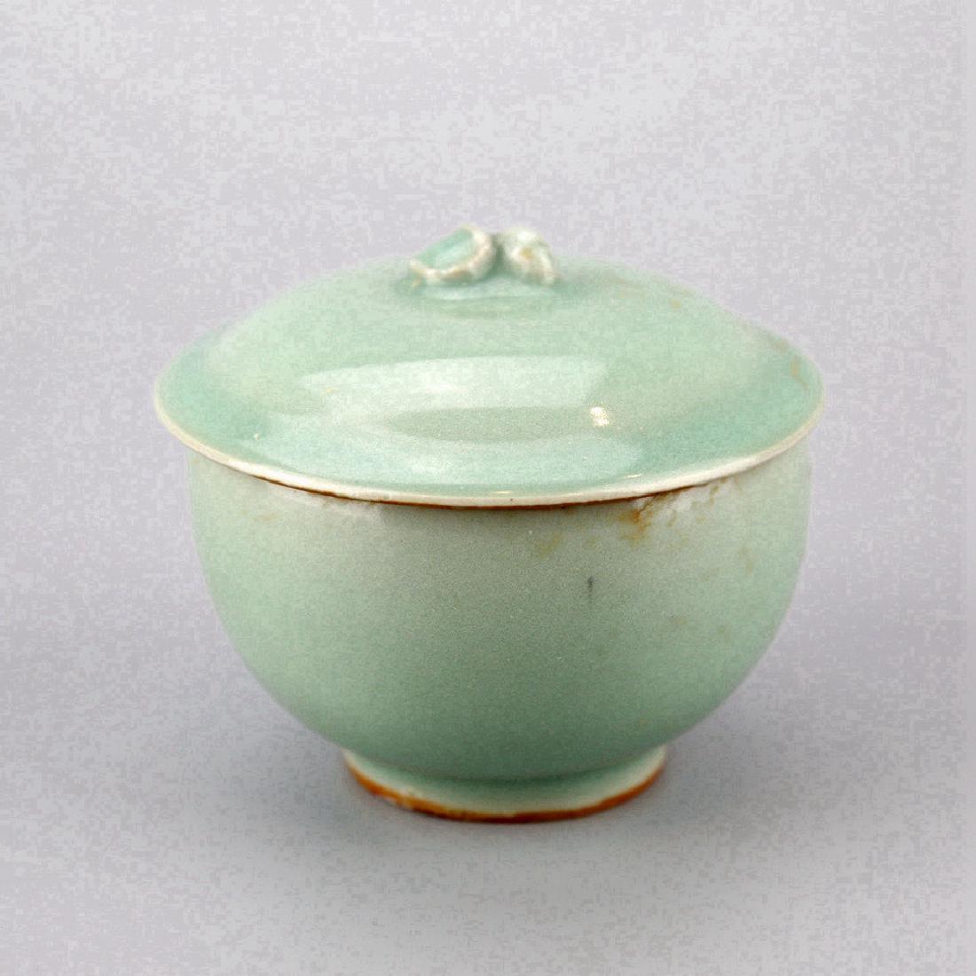 Chinese Pale Celadon Porcelain Lidded Cup (1 of 4)