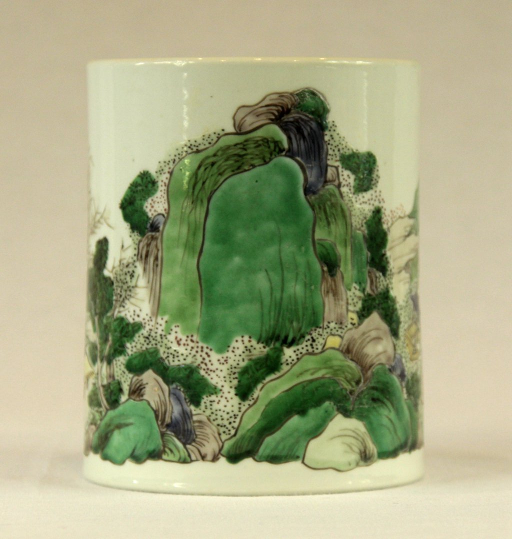 Chinese Wucai Porcelain Brush Pot (1 of 4)