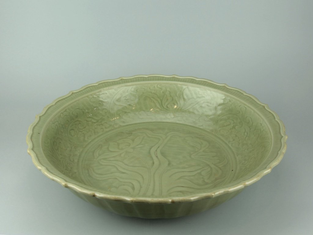 Large Chinese Green Celadon Porcelain Charger (1 of 5)