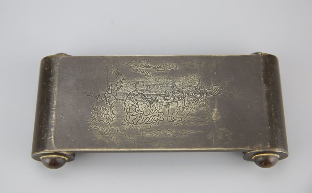 Vintage Chinese Bronze Scroll Stand (1 of 2)