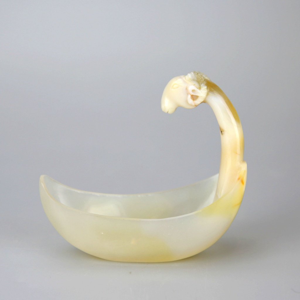 Chinese Agate Carved Libation Cup (1 of 2)