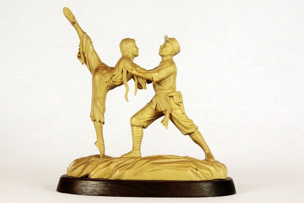 Chinese Boxwood Carving Ballet Dancers (1 of 3)