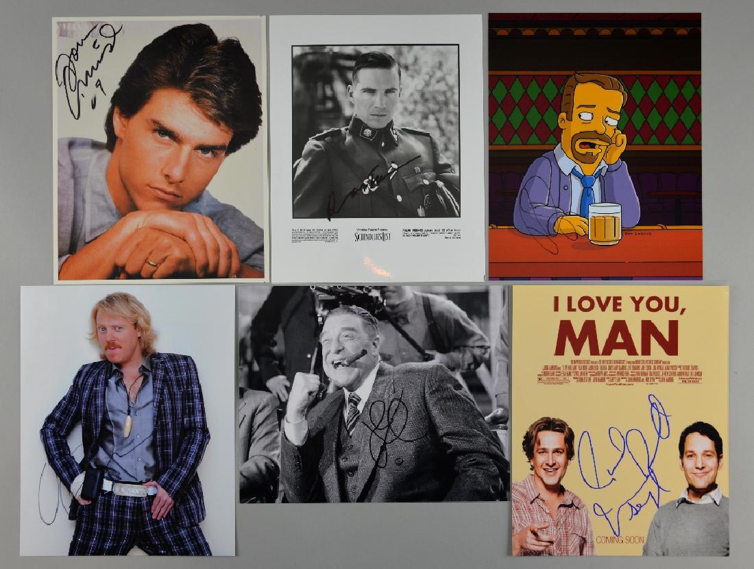 Six signed 10 x 8 inch photographs, Ralph Fiennes, Tom: Six signed 10 x 8 inch photographs, Ralph Fiennes, Tom Cruise, Ricky Gervais, John Goodman, & others