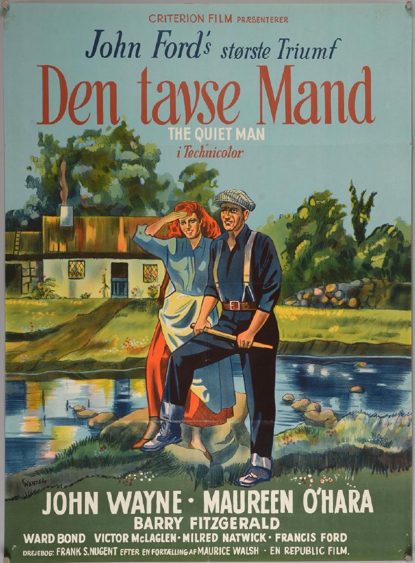 The Quiet Man (1951) Danish film poster, direct by John: The Quiet Man (1951) Danish film poster, direct by John Ford & starring John Wayne, folded, 24 x 33