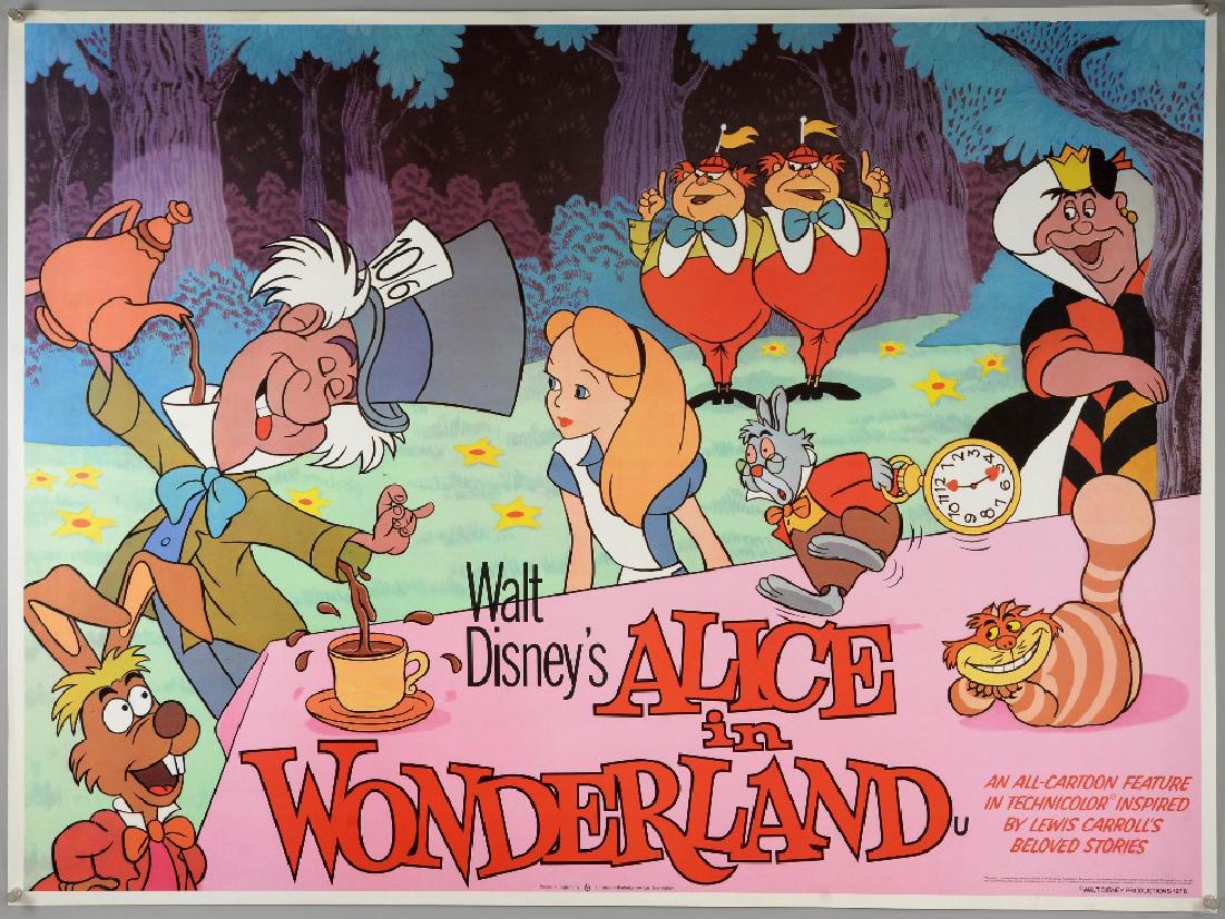 Three Disney film posters, all re-releases Alice In (1 of 2)
