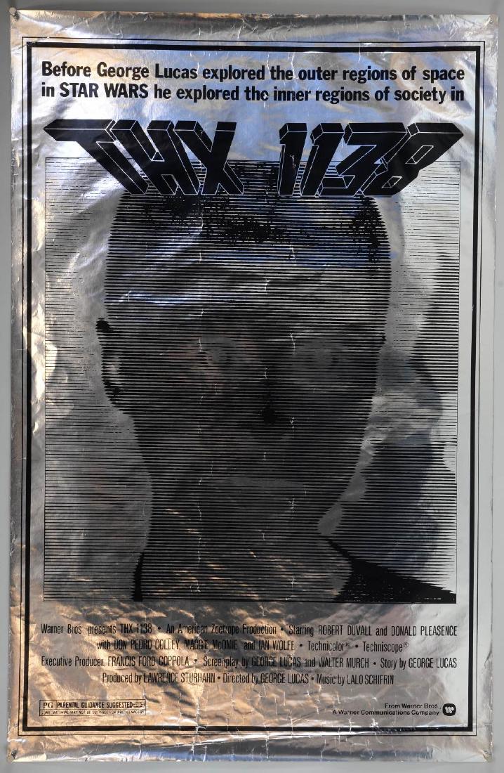 THX 1138 (1970) One Sheet Mylar film poster, Science: THX 1138 (1970) One Sheet Mylar film poster, Science Fiction starring Robert Duvall, Warner Brothers, rolled, 26 x 40 inches