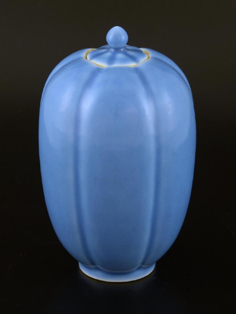 Chinese pale blue ground jar and cover o (1 of 2)
