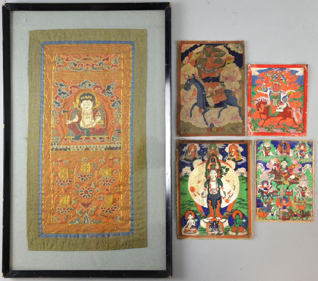 Four small Tibetan Thangkas and a Buddhi (1 of 1)