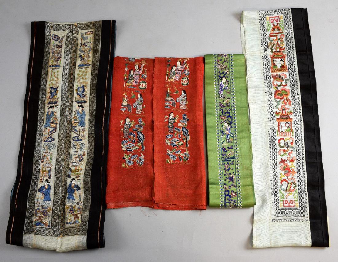 Three pairs of Chinese silk sleeve panel (1 of 1)