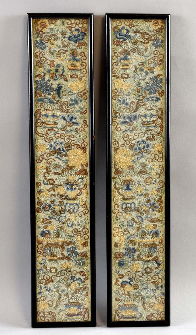 Pair of Chinese embroidered sleeve panel (1 of 2)