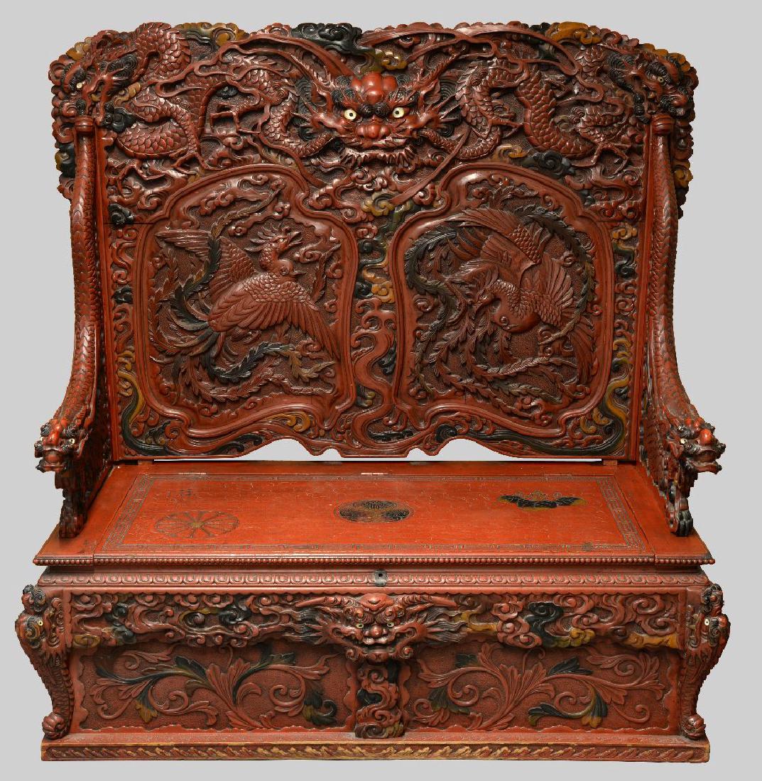 Early 20th century Chinese red lacquered (1 of 4)