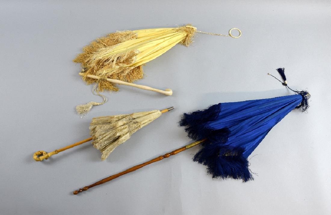 Three antique parasols, one child's/dol (1 of 2)