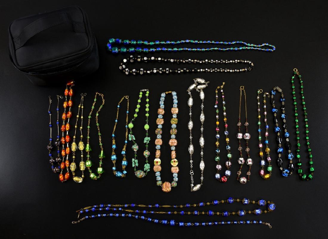 Venetian and foiled glass beads, 1930's: Venetian and foiled glass beads, 1930's to 1950's The Collection of actresses Jane and Abigail Mckern