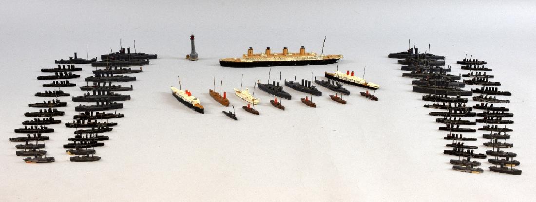 Collection of miniature cast metal ship: Collection of miniature cast metal ship models, (approximately 60),