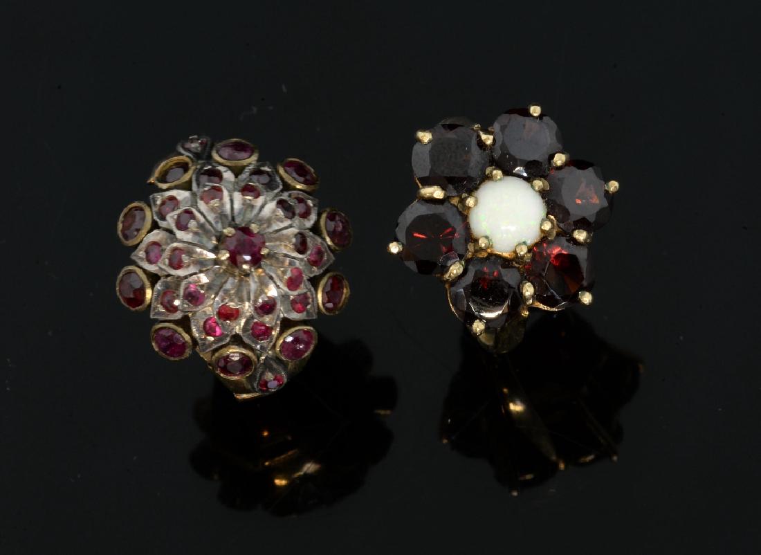 Two cluster rings, a princess ring set with rubies (1 of 1)