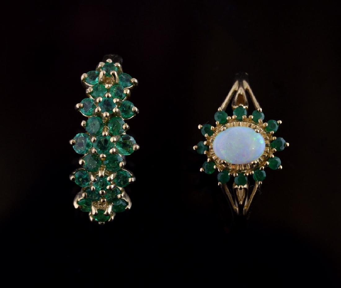 Two  emerald  set rings one  cluster and another w (1 of 1)