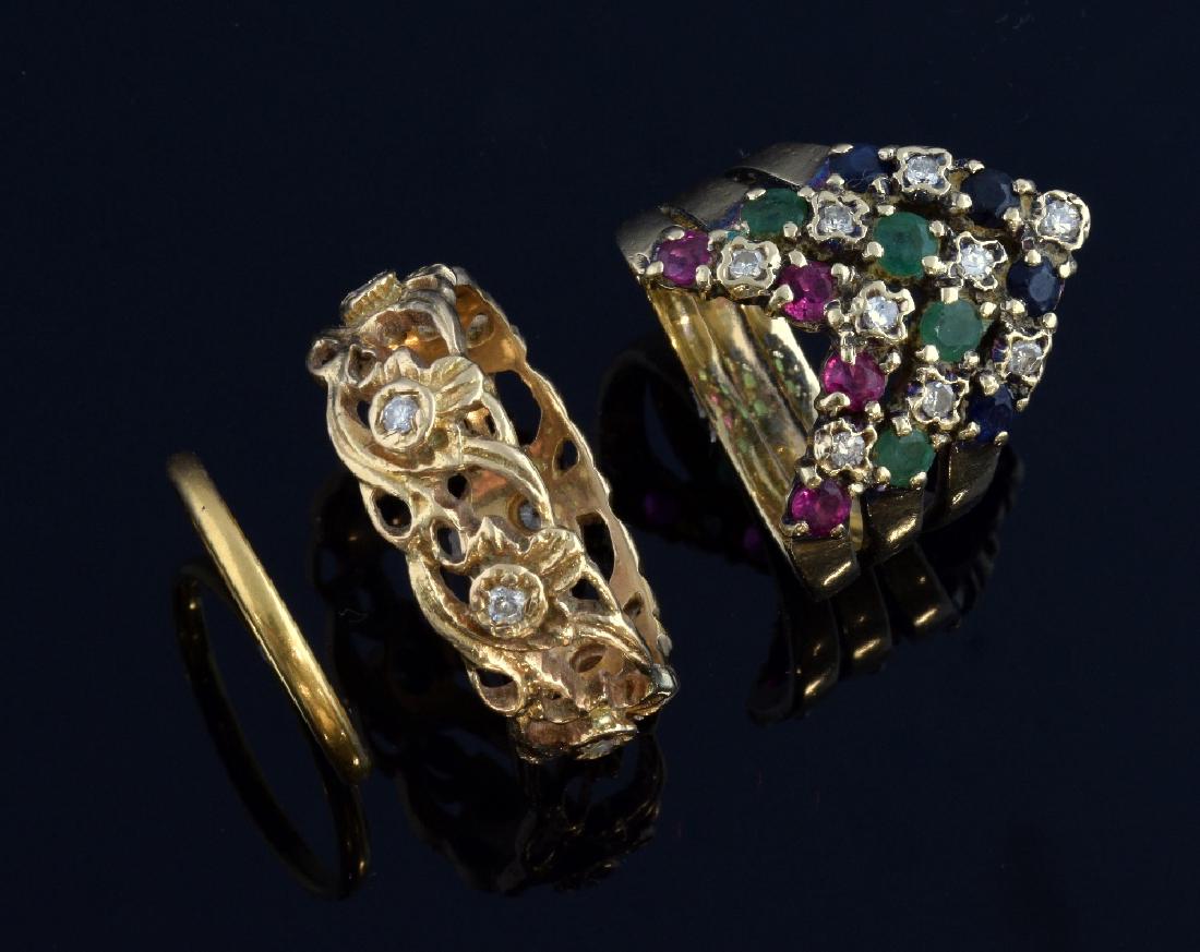 Gold ring with openwork floral design set with dia (1 of 1)