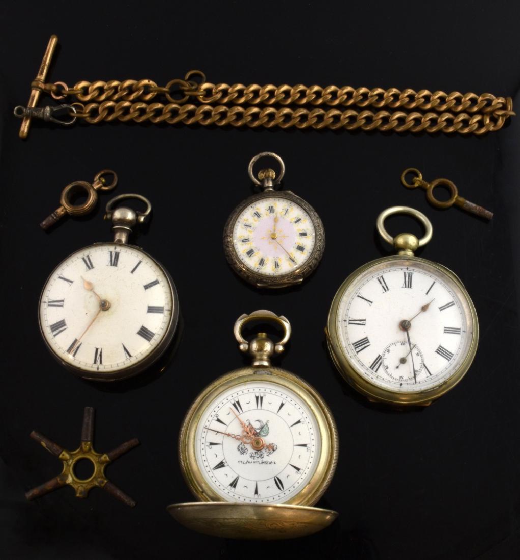 Lady's silver pocket watch with gilt decorated ena (1 of 1)