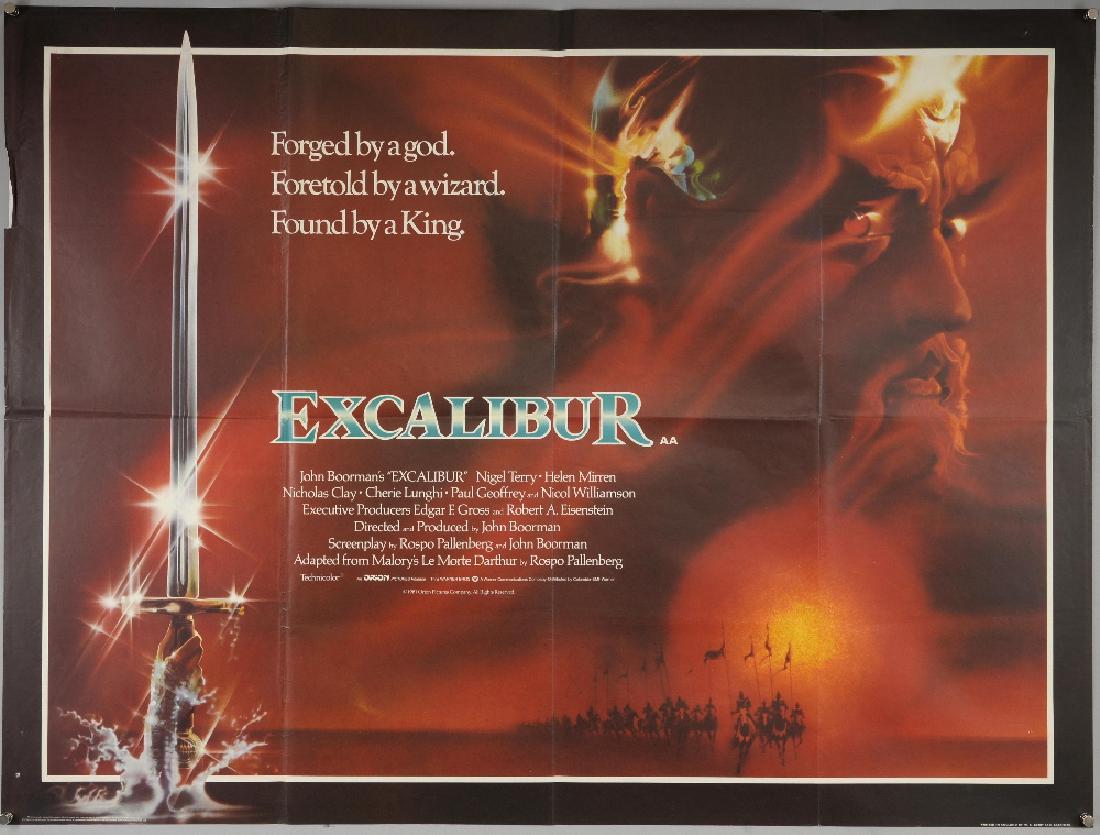 Excalibur (1981) British Quad film poster, artwork: Excalibur (1981) British Quad film poster, artwork by Bob Peak, Orion, folded, 30 x 40 inches
