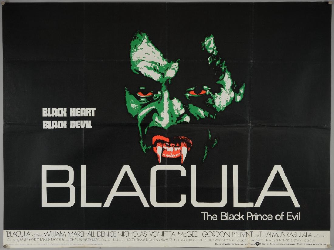 Blacula (1972) British Quad film poster, folded, 3: Blacula (1972) British Quad film poster, folded, 30 x 40 inches
