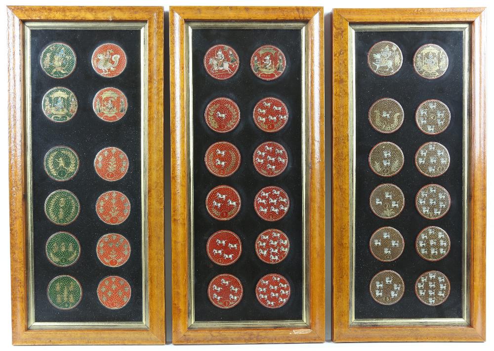 Indian Ganjifa playing cards, consisting of two pa (1 of 8)