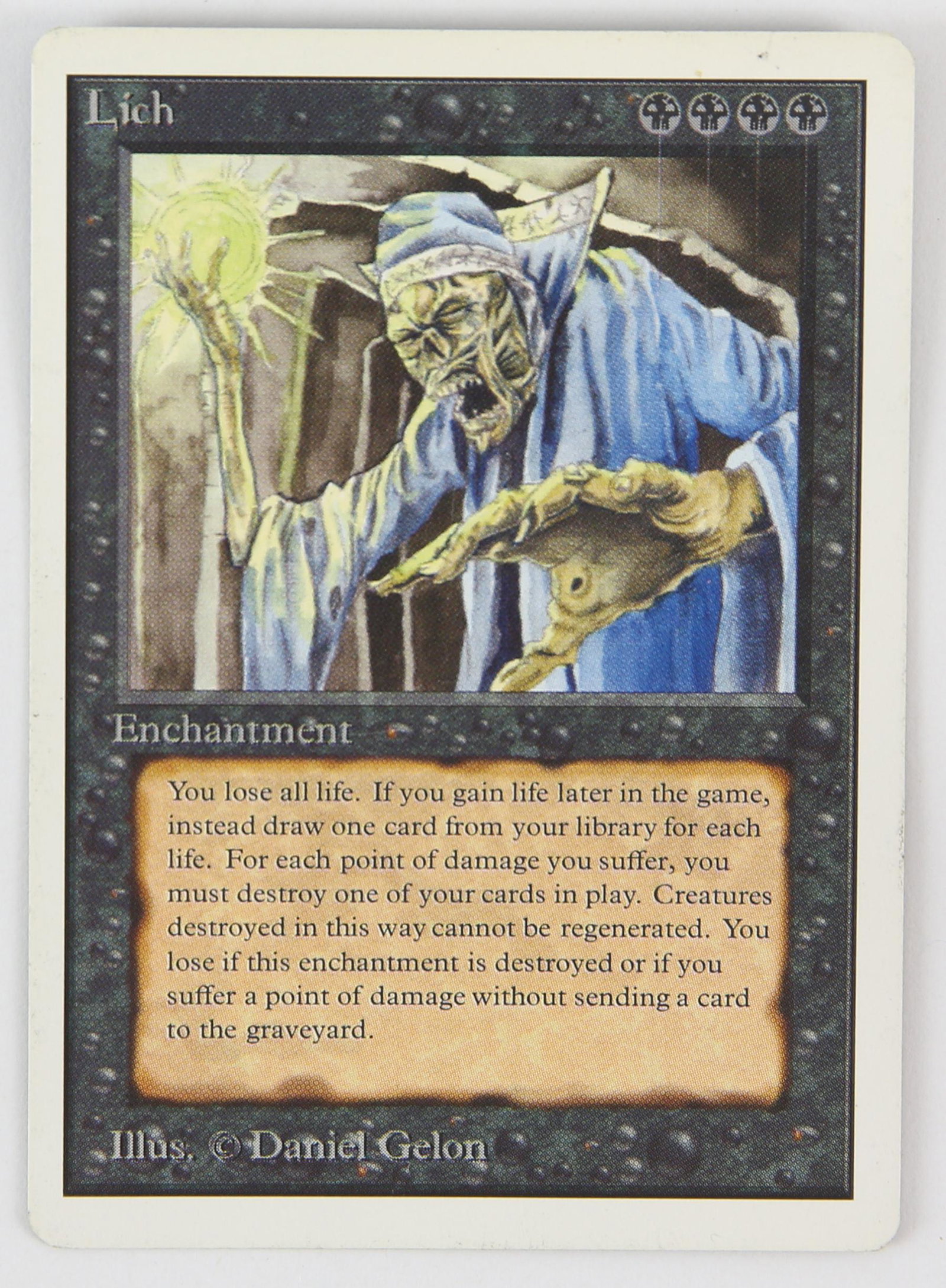Magic The Gathering - Lich - Unlimited (1993).This: Magic The Gathering - Lich - Unlimited (1993).This card is in Excellent condition.