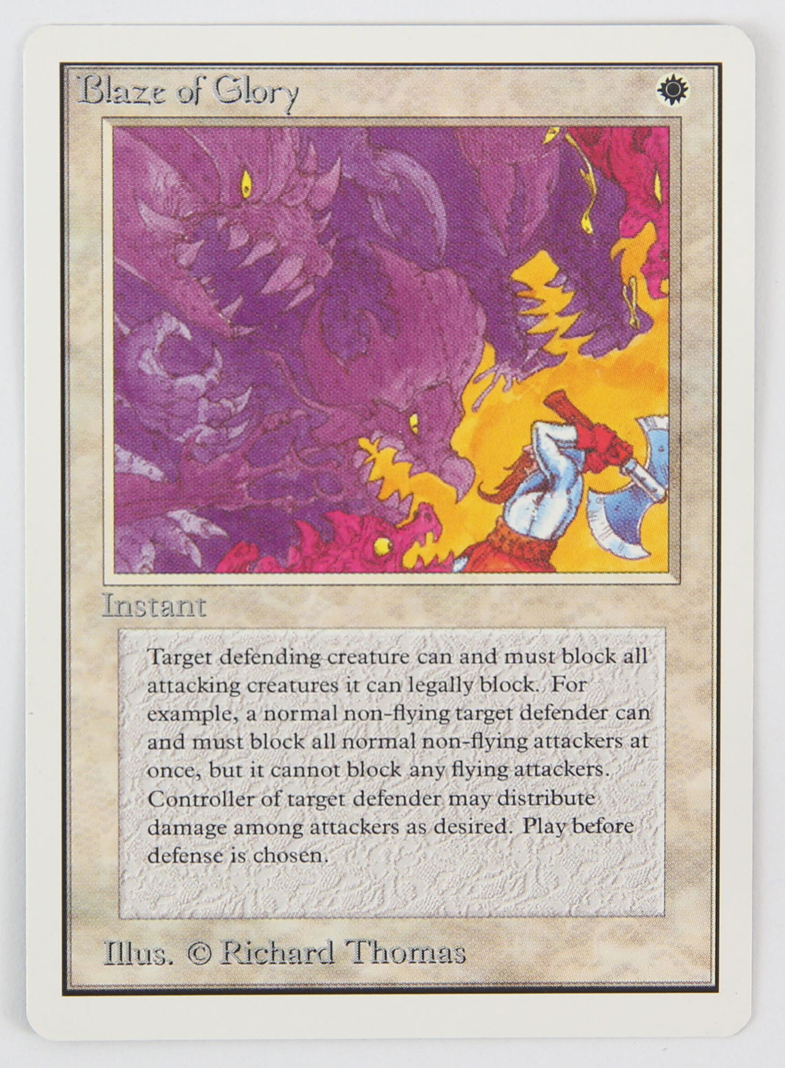 Magic The Gathering - Blaze of Glory - Unlimited (: Magic The Gathering - Blaze of Glory - Unlimited (1993).This card is in Excellent condition.