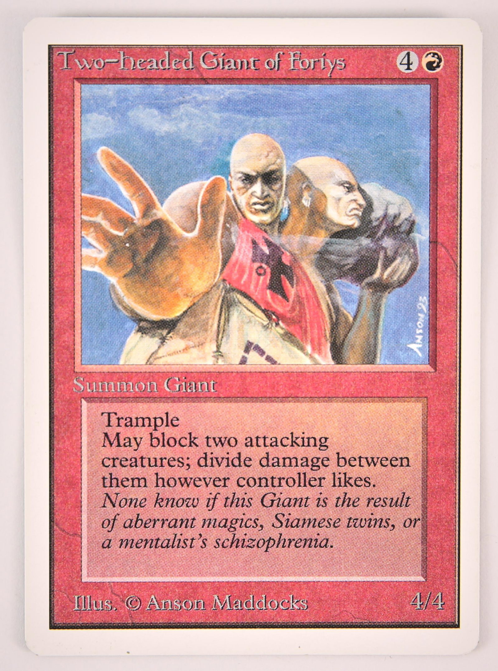 Magic The Gathering - Two-headed Giant of Foriys -: Magic The Gathering - Two-headed Giant of Foriys - Unlimited (1993).This card is in Excellent condition.