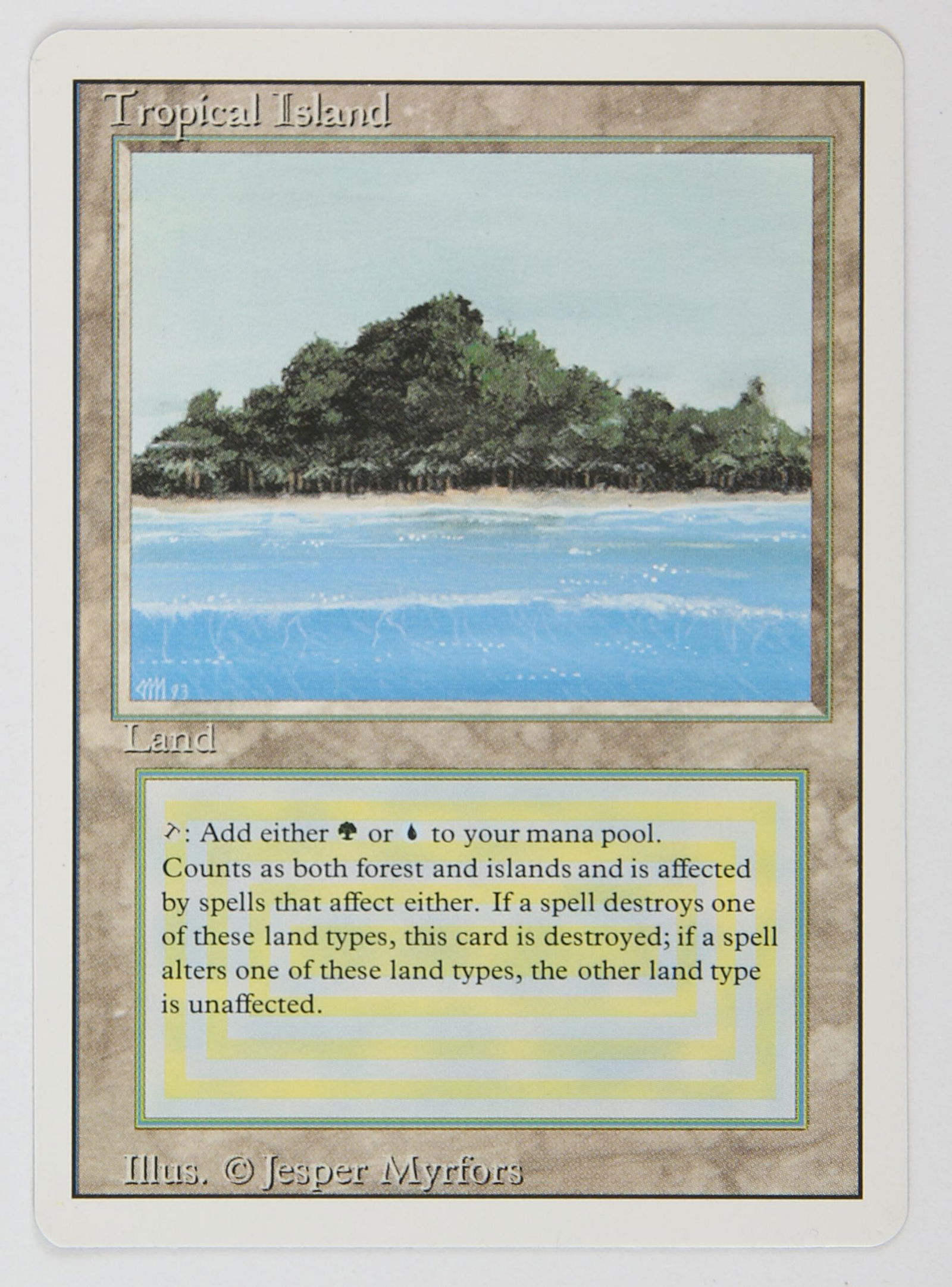 Magic The Gathering - Tropical Island - Revised (1: Magic The Gathering - Tropical Island - Revised (1994). This card is in Excellent condition