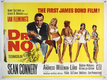 James Bond Dr. No (1962) British Quad film poster