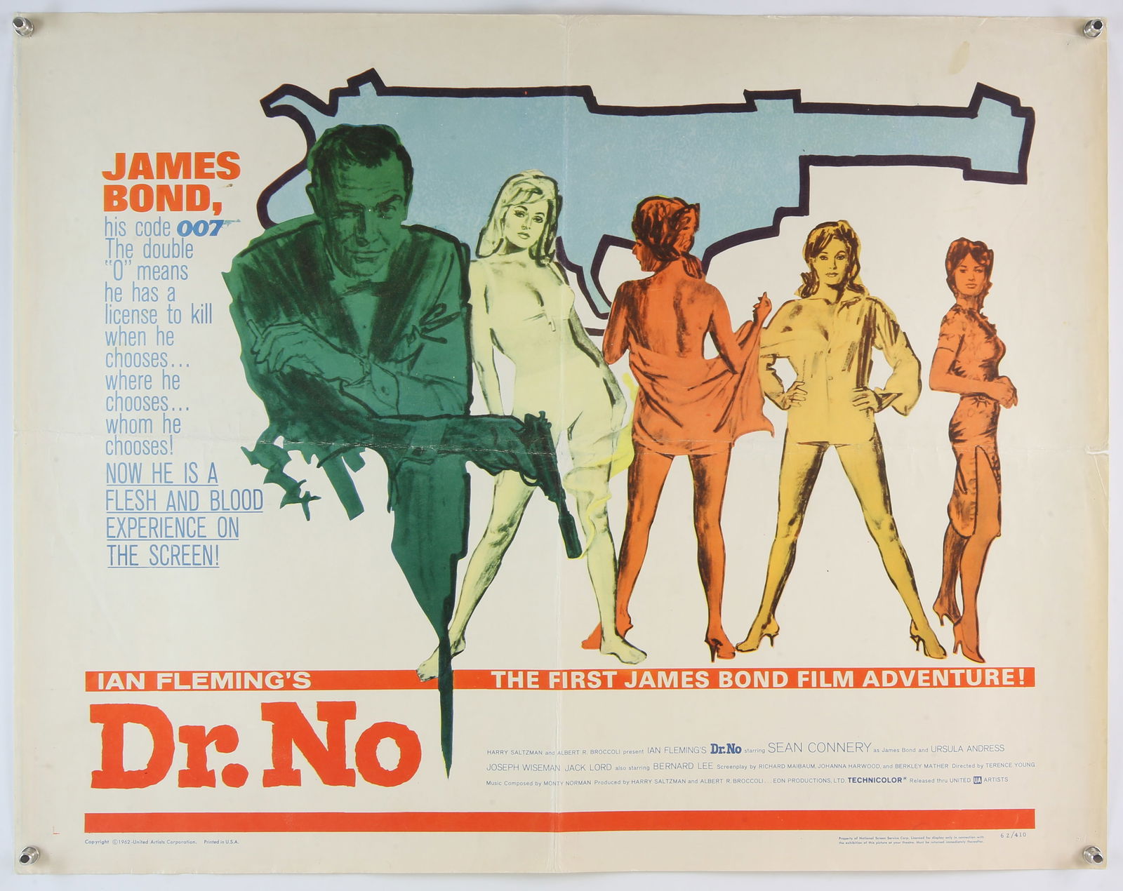 James Bond Dr. No (1962) US Half Sheet film poster (1 of 2)