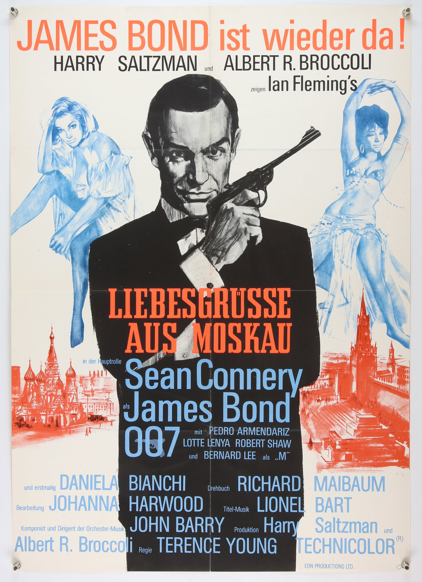 James Bond From Russia with Love (1970's) German A: James Bond From Russia with Love (1970's) German A1 film poster, folded, 23 x 33 inches. .