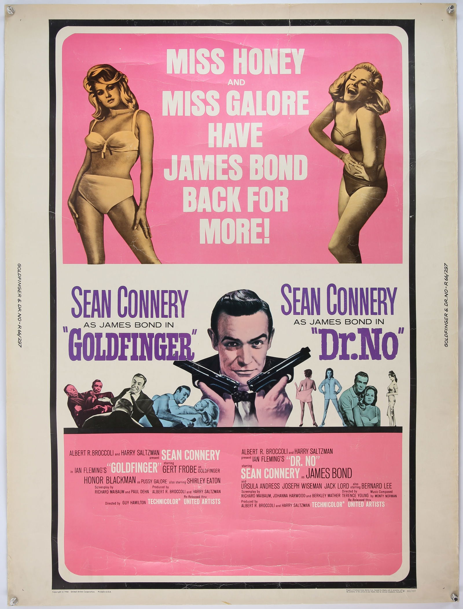 James Bond Goldfinger / Dr. No (1966) US 30 x 40 f (1 of 1)