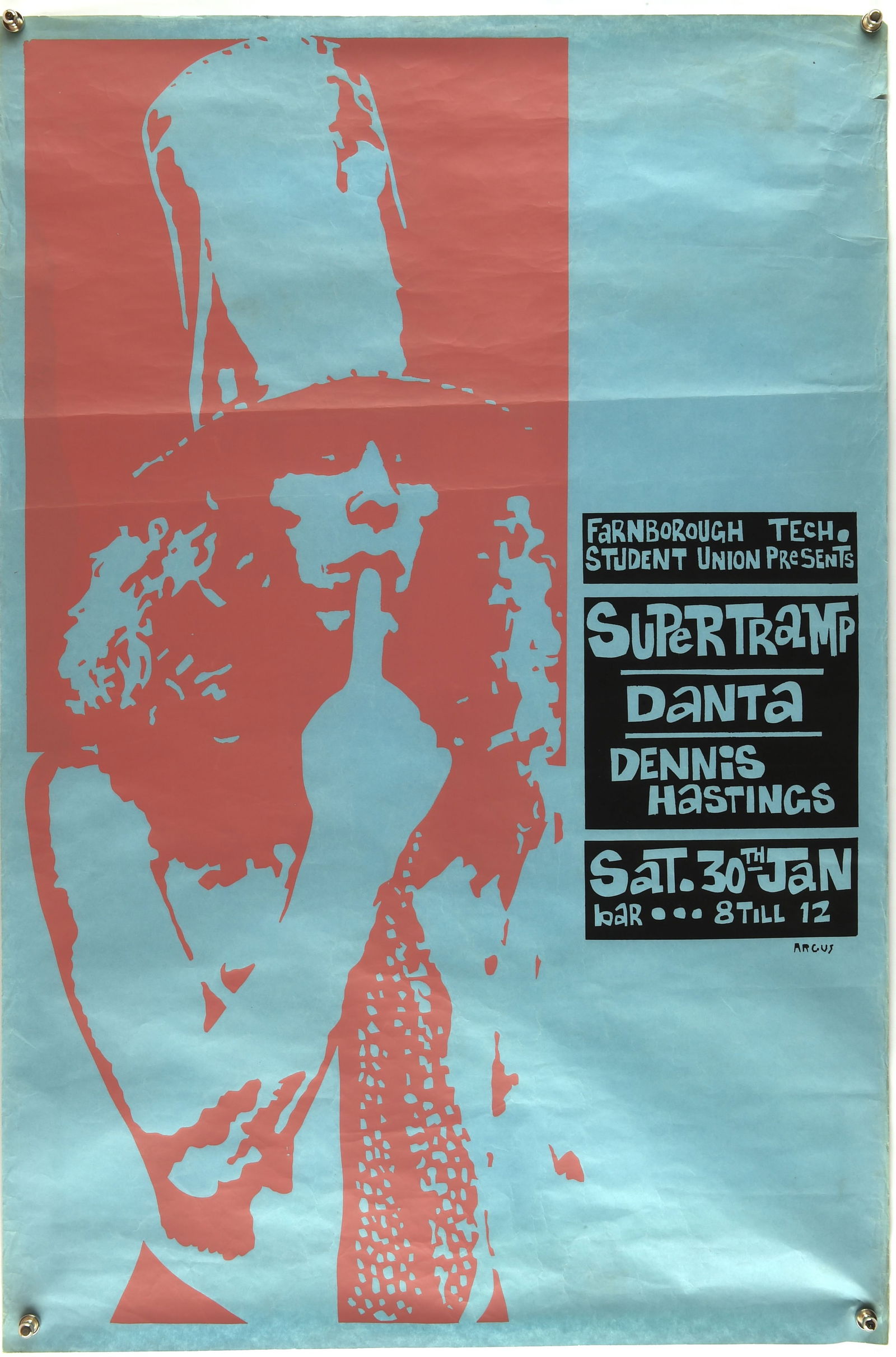 Supertramp poster - very early poster for a concer (1 of 1)