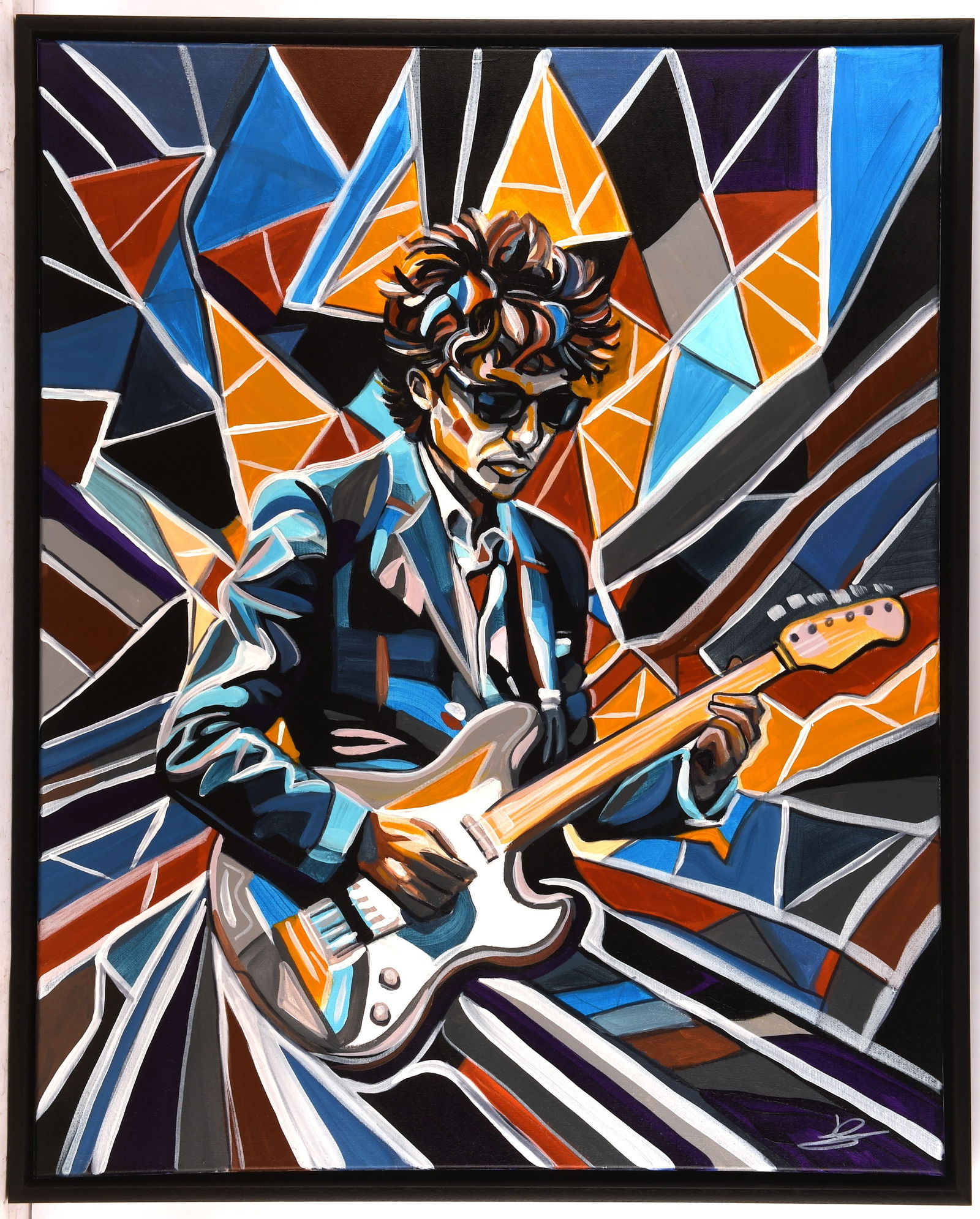 Luke Spooner (British b. 1990), Dylan (Bob Dylan),: Luke Spooner (British b. 1990), Dylan (Bob Dylan), acrylic on canvas, signed lower right, signed and inscribed verso, 76 x 61cm. Framed