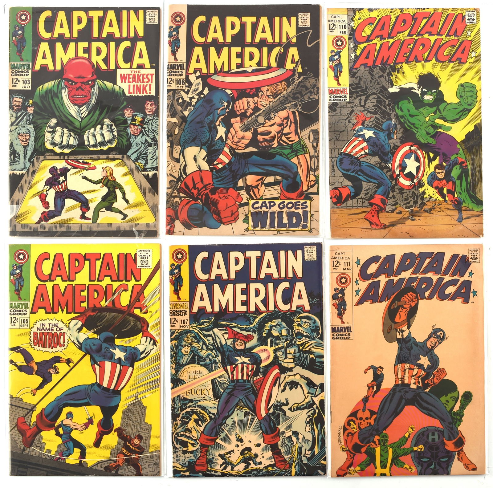Captain America: a group of 6 early Silver-age iss (1 of 1)