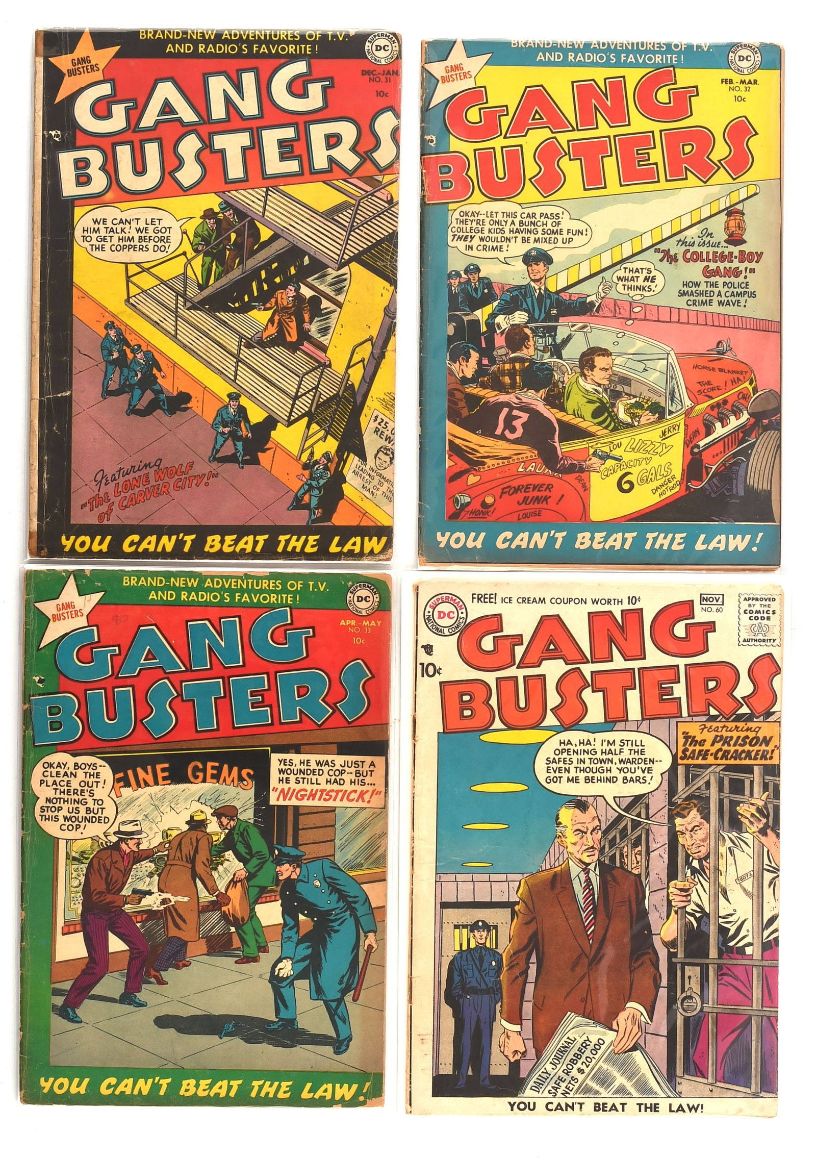 Gang Busters: a group of 4 Golden-Age comics featu (1 of 1)