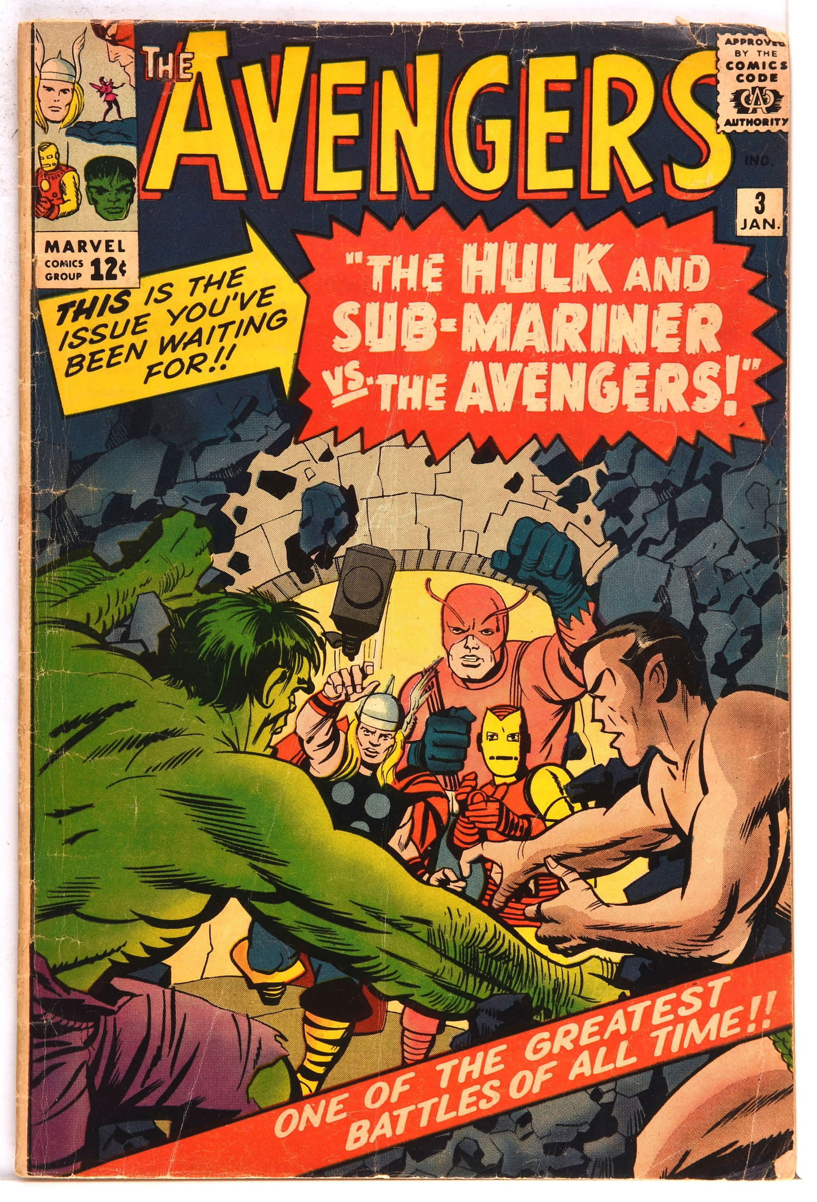 Avengers No. 3 - featuring 1st Incredible Hulk and (1 of 2)