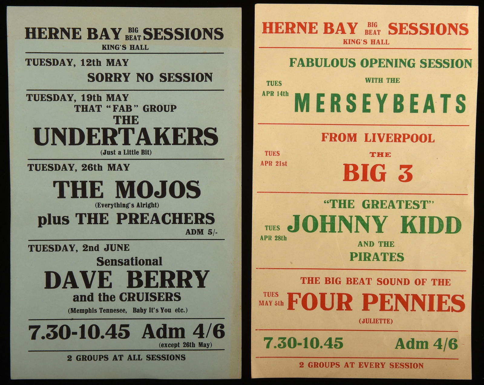 Two rare paper flyers / handbills promoting concer (1 of 1)