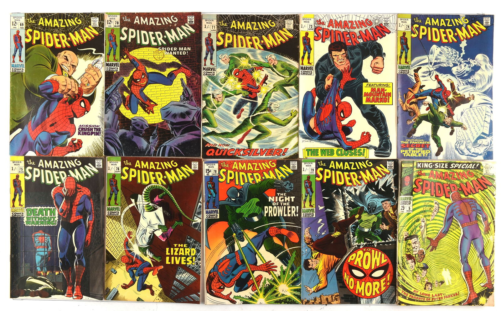 The Amazing Spider-Man: a group of 10 Silver-age i (1 of 1)