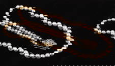 Natural pearl necklace, with Gem & Pearl Laborator