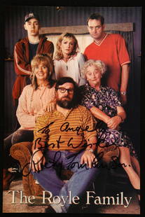 Ricky Thomlinson (1939-) The Royale Family, Autogr: Ricky Thomlinson (1939-) The Royale Family, Autographed photograph &#8211; colour publicity photograph, depicted as Jim Royale with his fellow cast members, dedicated and signed in black felt tip by t