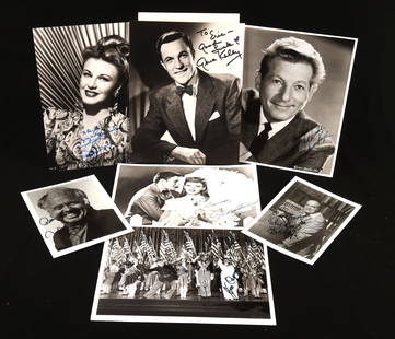 Hollywood Musicals: Judy Garland, Gene Kelly and o: Hollywood Musicals: Judy Garland, Gene Kelly and others, Seven Autographed photographs - Judy Garland (1922-1969) black and white publicity photograph, depicted as Esther Smith with Tom Drake in Meet