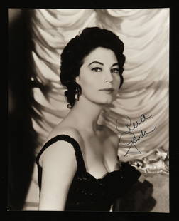 Ava Gardner (1922-1990) Autographed black and whit: Ava Gardner (1922-1990) Autographed black and white publicity photograph -signed in black ink by Hollywood&#8217;s Golden age American actress who established herself as a leading lady during the 1950