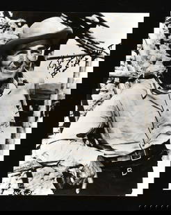 Westerns related: Lorne Greene, Robert Horton, Ran: Westerns related: Lorne Greene, Robert Horton, Randolf Scott, Gene Autry and Champion the Wonder Horse, Five Autographed photographs &#8211; Lorne Greene (1915-1987) black and white publicity photogra