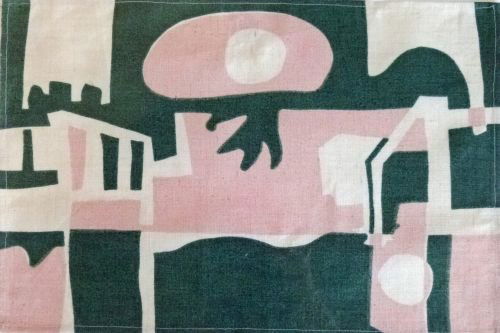 § Patrick Heron (1920-1999) - screen print on linen, un: § Patrick Heron (1920-1999) - screen print on linen, untitled, 1955, 11.5" x 16.5"